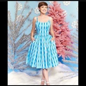 Pinup Couture Jenny Swing Dress Ice Blue Harlequin